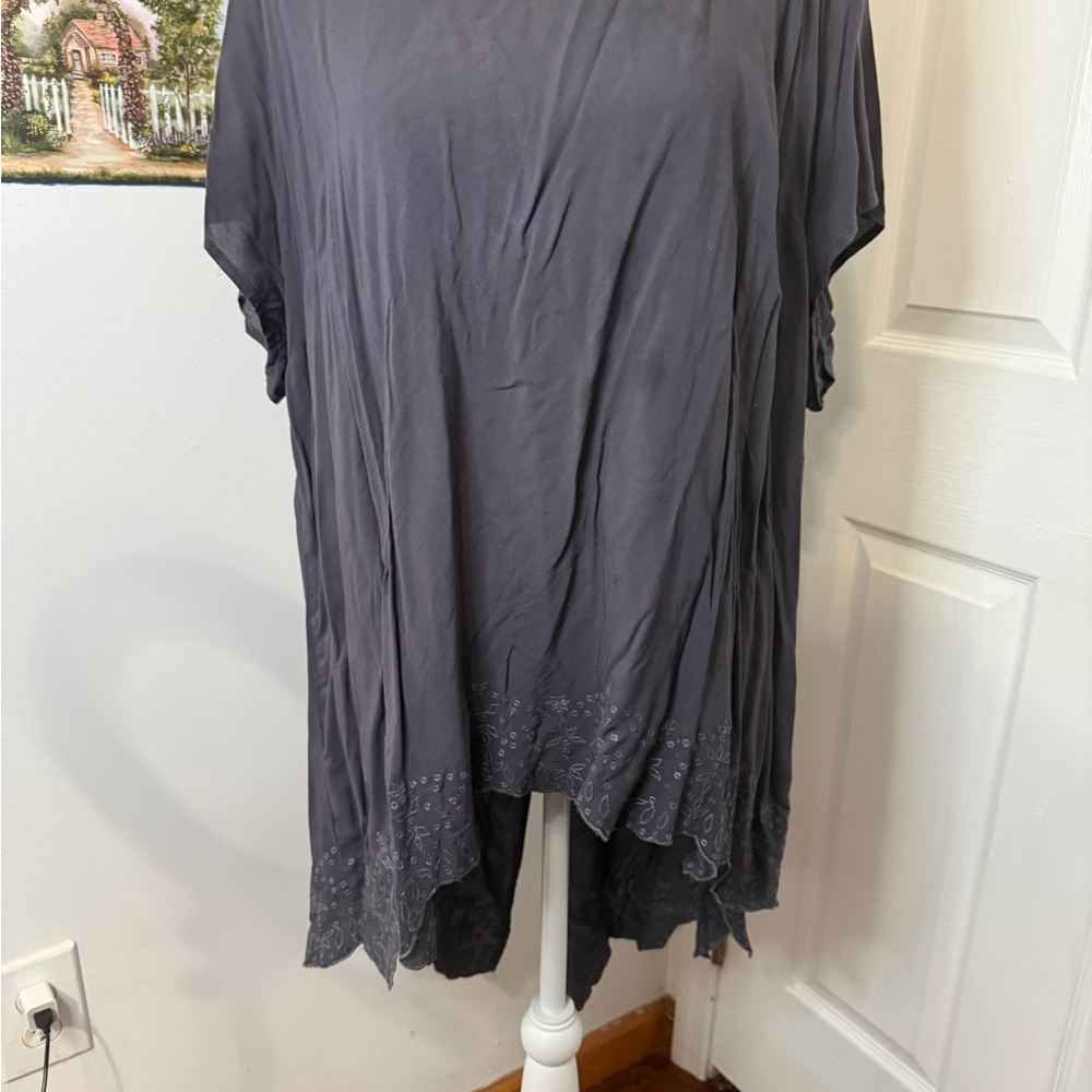 Torrid Gray Asymmetrical Short Sleeve Tunic